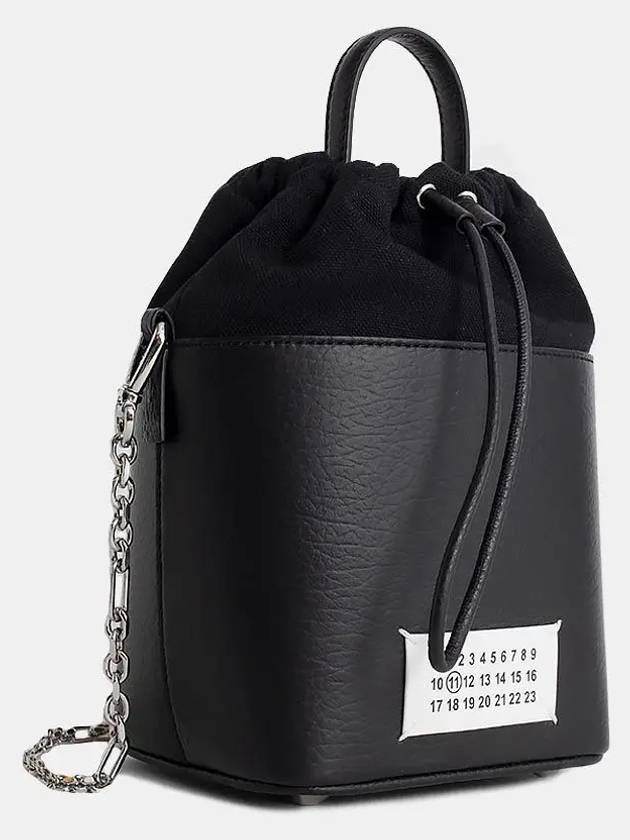 5AC Number Logo Texture Leather Bucket Bag Black - MAISON MARGIELA - BALAAN 3