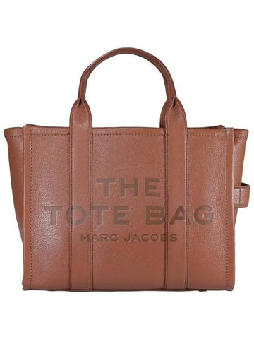 Logo Medium Leather Tote Bag Brown - MARC JACOBS - BALAAN 1