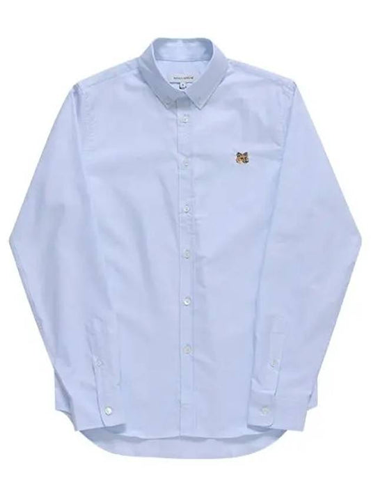 Fox Head Embroidery Long Sleeve Shirt Blue - MAISON KITSUNE - BALAAN 2