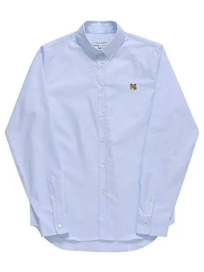 Fox Head Embroidery Long Sleeve Shirt Blue - MAISON KITSUNE - BALAAN 2