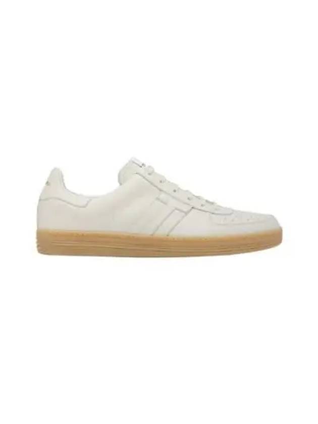 Logo Leather Low-Top Sneakers White - TOM FORD - BALAAN 2