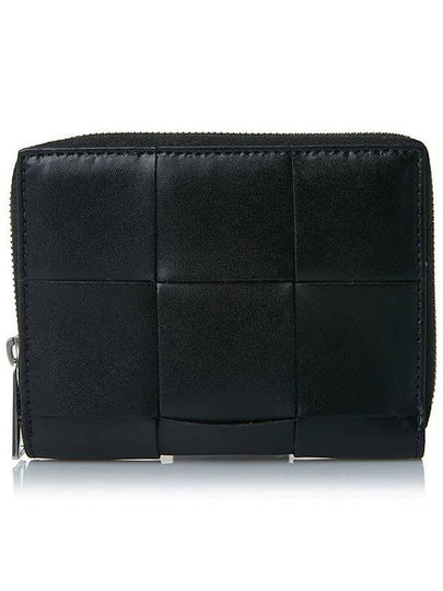 Intrecciato Zipper Around Half Wallet Black - BOTTEGA VENETA - BALAAN 2