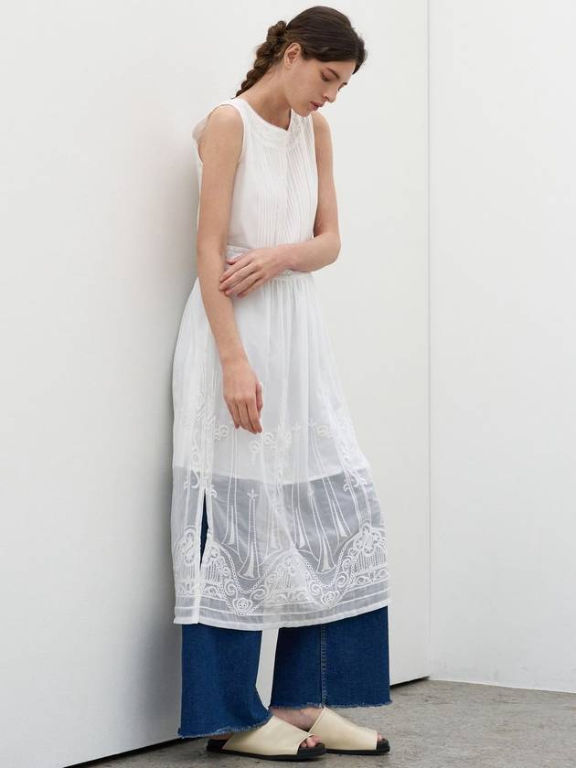 Lace sleeveless dress white - MITTE - BALAAN 6