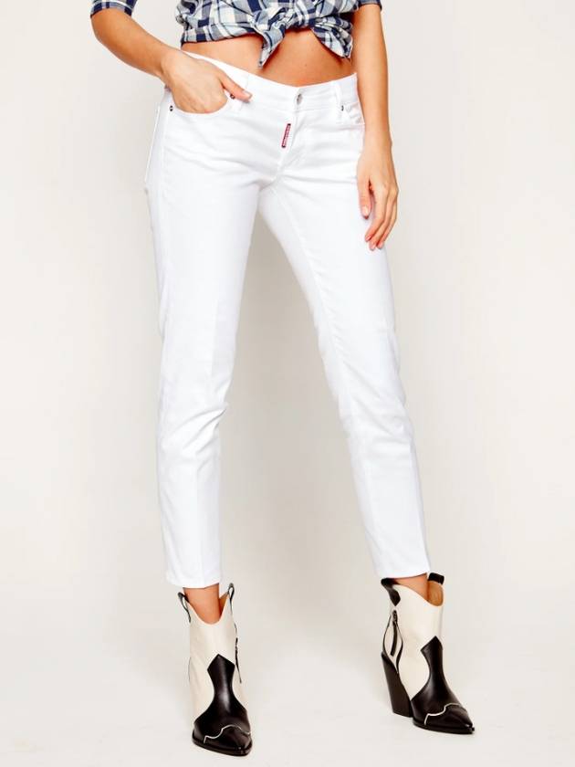 Jennifer Cropped Skinny Jeans White - DSQUARED2 - BALAAN 3