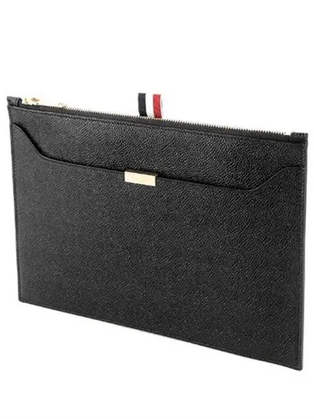 RWB Tab Leather Document Small Clutch Bag Black - THOM BROWNE - BALAAN 4