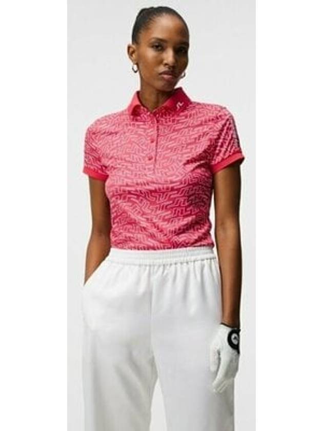 Golf Tour Tech Print Polo GWJT08086 S188 Women's Tour Tech Print Polo - J.LINDEBERG - BALAAN 5