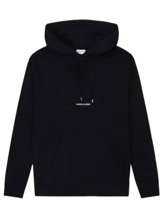 Signature Logo Hooded Top Black - SAINT LAURENT - BALAAN 2