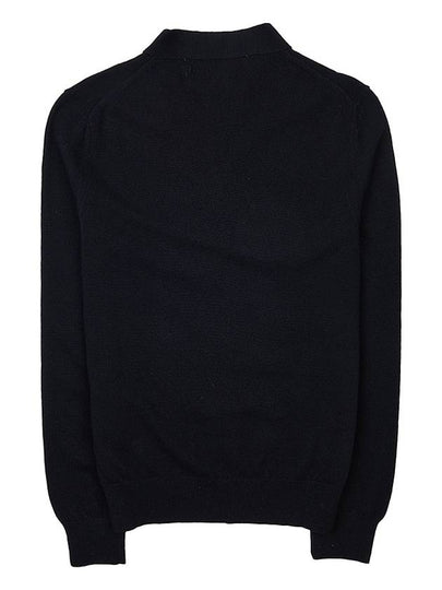 Men's Black Heart Wappen Wool Cardigan P1N024 BLACK - COMME DES GARCONS - BALAAN 2