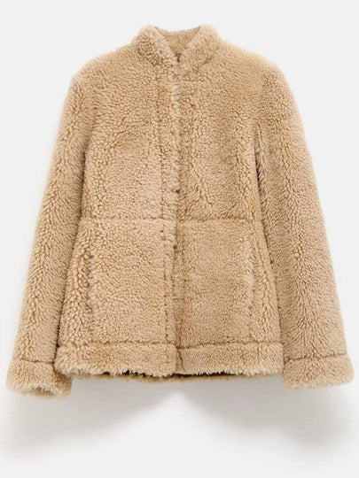 Cinched shearling jacket butter 244 WRO0153 LE0095 092 - TOTEME - BALAAN 2