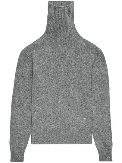 Heart Logo Cashmere Turtleneck Grey - AMI - BALAAN 2