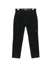 Men's Lens Wappen Corduroy Straight Pants Black - CP COMPANY - BALAAN 1