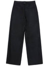 Meryl pin tuck belt loop point straight wide pants black MERYL13BK - RAMUSTUDIO - BALAAN 3