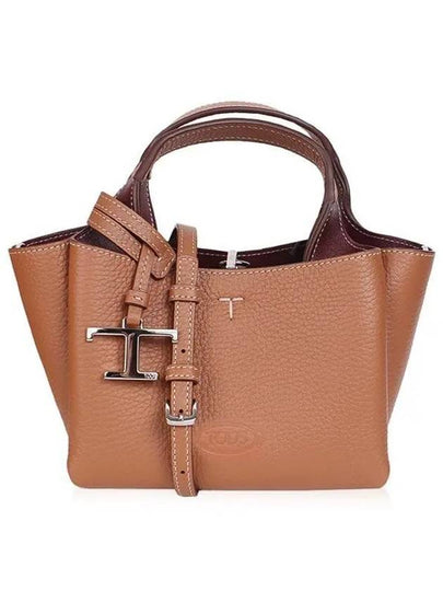 Micro Leather Tote Bag Brown - TOD'S - BALAAN 2