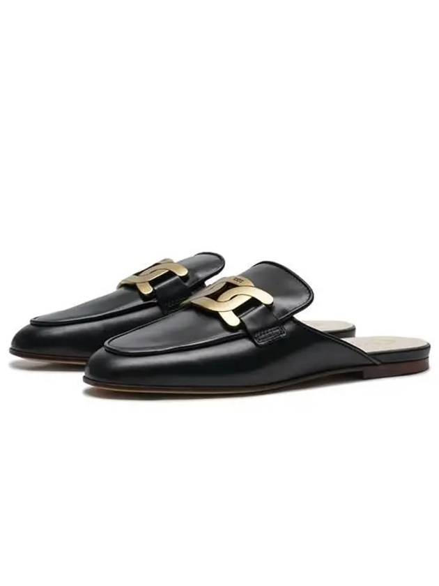 Metal Chain Leather Mule Black - TOD'S - BALAAN 3