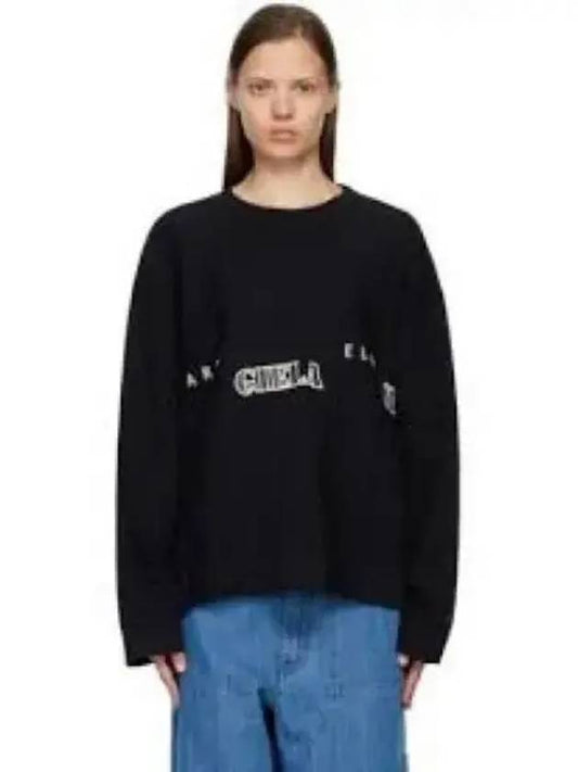 Cotton Band Logo Print Sweatshirt Black - MAISON MARGIELA - BALAAN 2