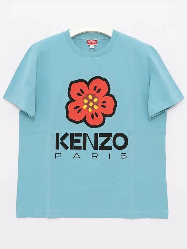 Women's Boke Flower Loose Fit Short Sleeve T-Shirt Light Blue - KENZO - BALAAN 3