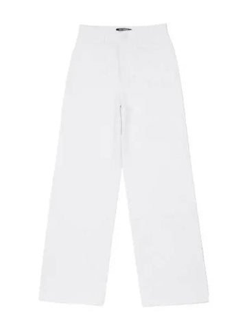 High Waist Bag Logo Patch Pants White - RAF SIMONS - BALAAN 1