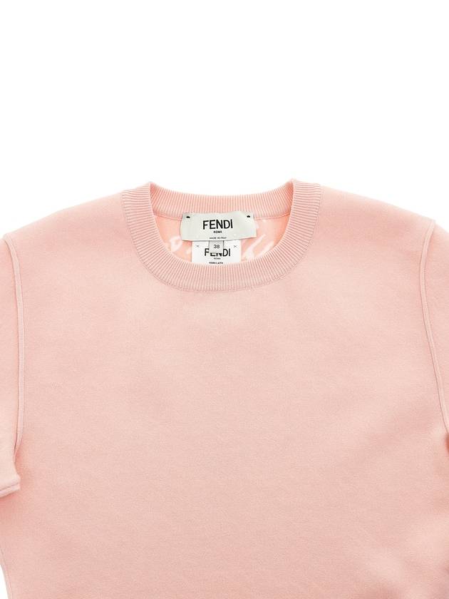 knit short sleeve t-shirt pink - FENDI - BALAAN.