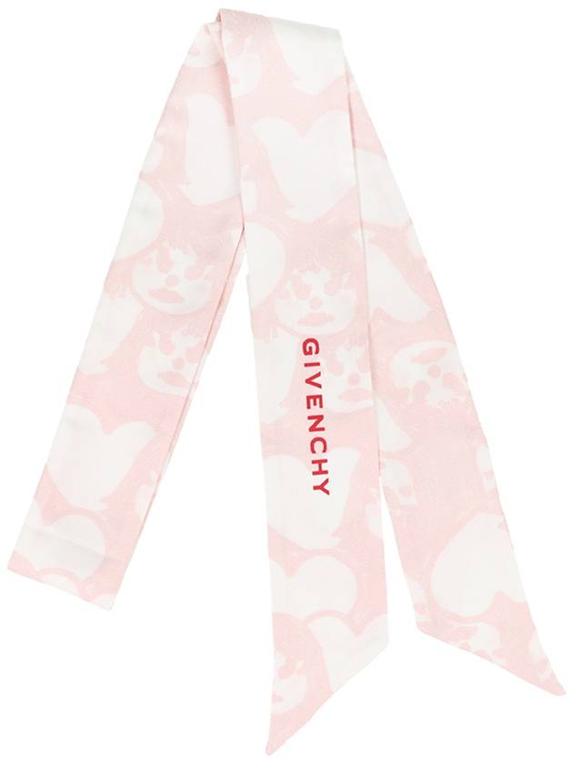 Heart Logo Print Silk Scarf BG00C4G00P 657 - GIVENCHY - BALAAN 1