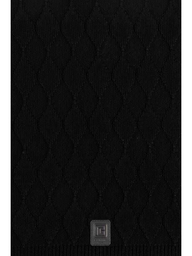 Balmain Scarf With Logo Patch, Men's, Black - BALMAIN - BALAAN 3