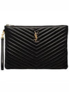 Gold Monogram Matelasse Clutch Bag Black - SAINT LAURENT - BALAAN 2