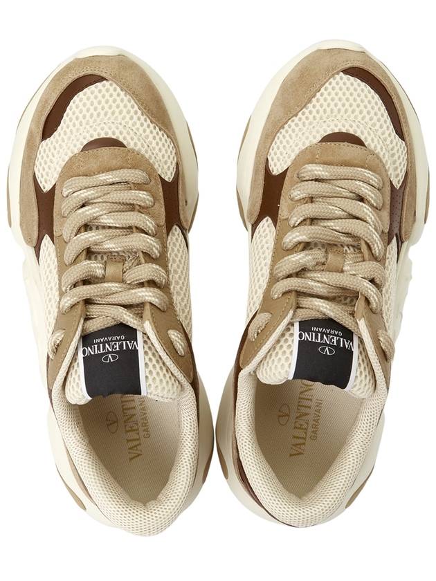 Bubble Back Low Top Sneakers Beige - VALENTINO - BALAAN 3