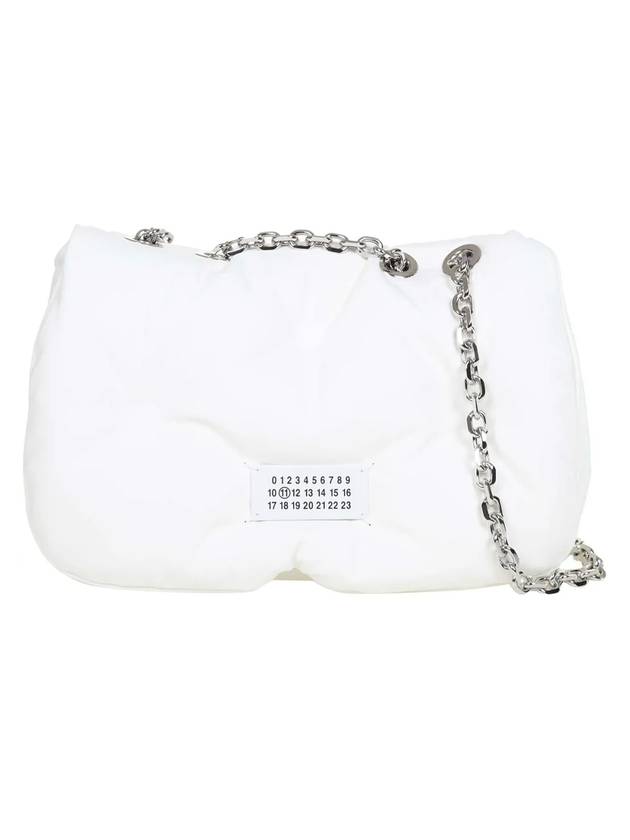 Glam Slam Puffer Leather Chain Shoulder Bag White - MAISON MARGIELA - BALAAN 1