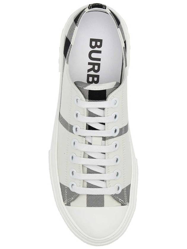 Check Cotton Low Top Sneakers Black White - BURBERRY - BALAAN 3