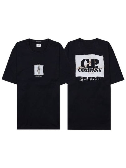 30/2 Mercerized Jersey Twisted Graphic Short Sleeve T-Shirt Black - CP COMPANY - BALAAN 2