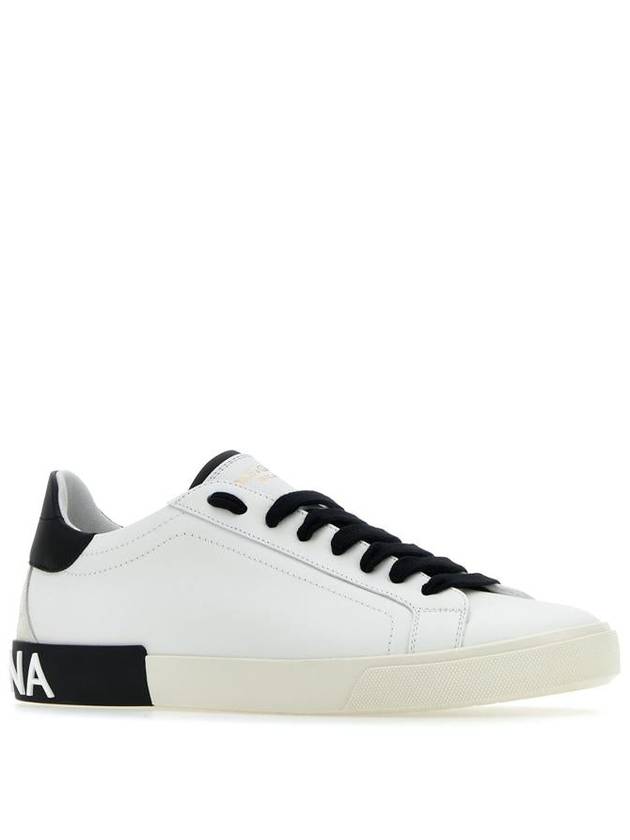 Calfskin Portofino Vintage Sneakers White Black - DOLCE&GABBANA - BALAAN 3