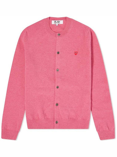 Small Red Heart Wappen Cardigan Pink - COMME DES GARCONS PLAY - BALAAN 1