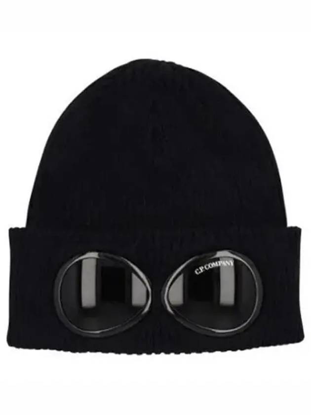 Goggle Detail Ribbed Beanie Navy - CP COMPANY - BALAAN 2