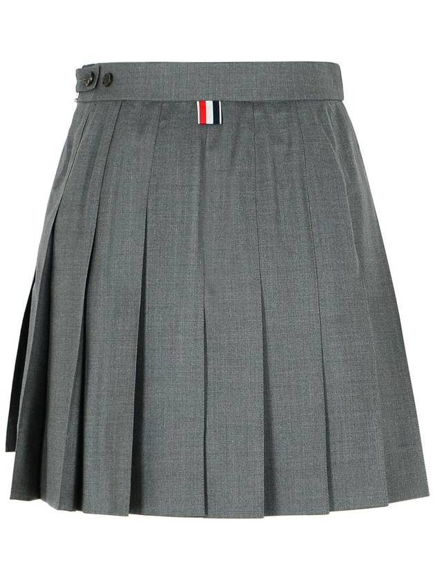 RMB Wool Mini Pleated Skirt Grey - THOM BROWNE - BALAAN 4