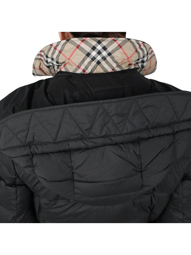 Women's Double Breasted Hooded Padded Black - BURBERRY - BALAAN 9