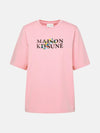 Flower Logo Print Short Sleeve T-Shirt Pink - MAISON KITSUNE - BALAAN 1