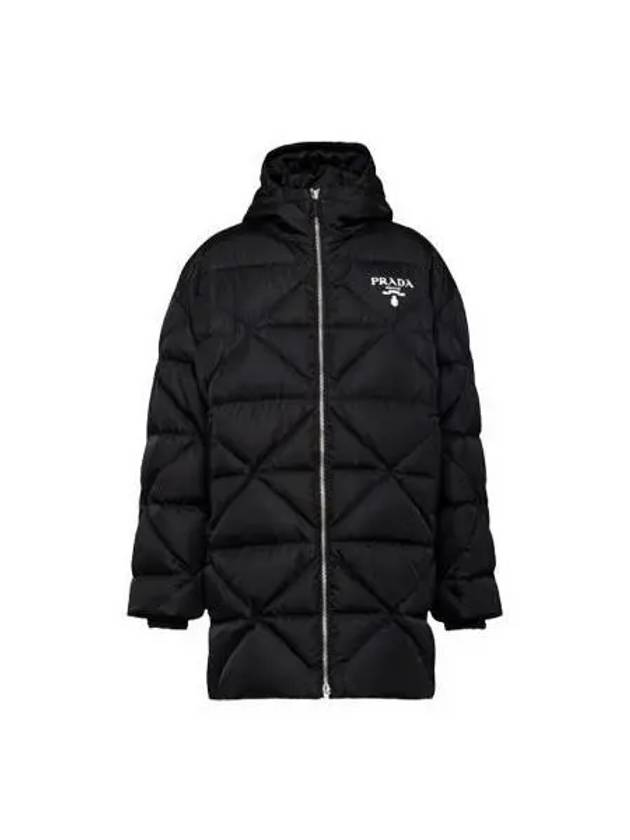 Logo Quilted Long Padding Down Black SGC042 1WQ8 271211 1038350 - PRADA - BALAAN 1