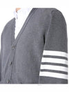 Milano Stitch 4-Bar Cardigan Medium Grey - THOM BROWNE - BALAAN 5