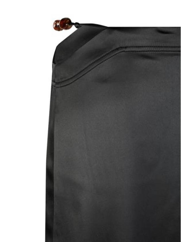 Double Satin Maxi H-Line Skirt Black - GANNI - BALAAN 6