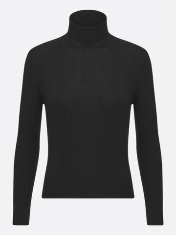 Cashmere Silk Long Sleeve Turtleneck Black - DIOR - BALAAN 1