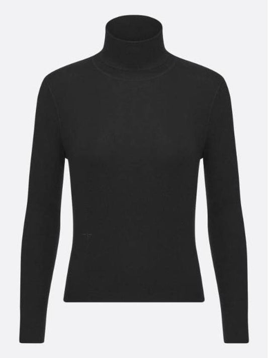 Cashmere Silk Long Sleeve Turtleneck Black - DIOR - BALAAN 1