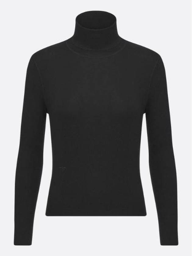 Cashmere Silk Long Sleeve Turtleneck Black - DIOR - BALAAN 1