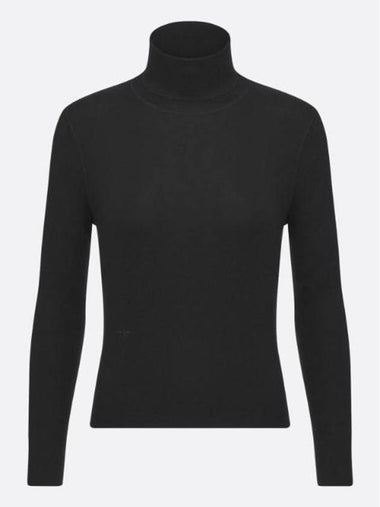 Cashmere Silk Long Sleeve Turtleneck Black - DIOR - BALAAN 1