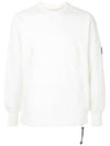 Lens Wappen Zipper Panel Sweatshirt White - CP COMPANY - BALAAN 1