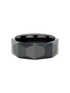 Unisex black cut ceramic ring - BE/GINS - BALAAN 7