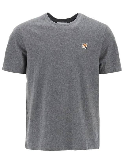 Fox Head Patch Classic Short Sleeve T-Shirt Grey Melange - MAISON KITSUNE - BALAAN 2