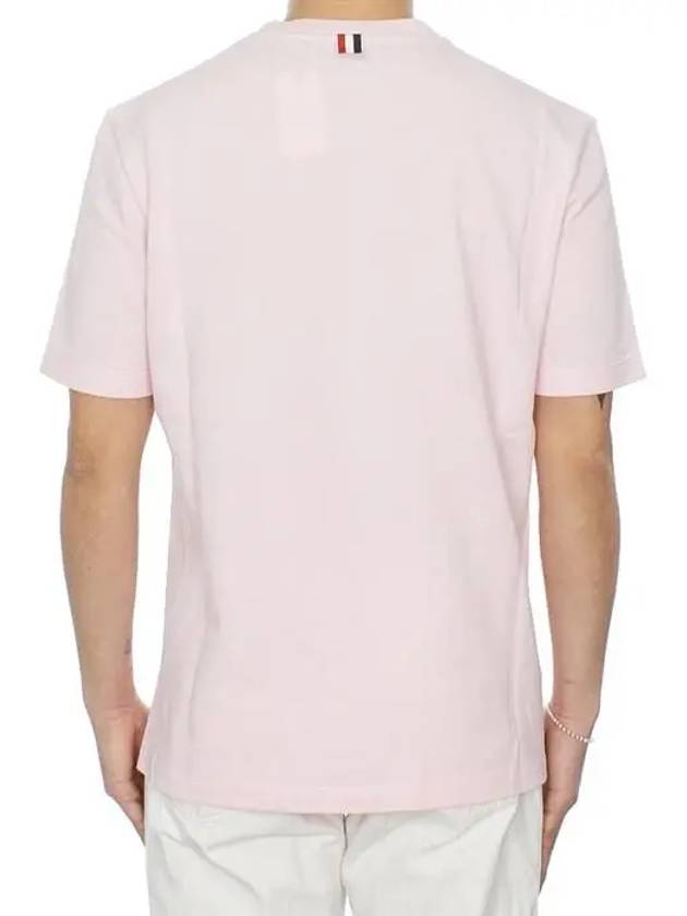 Men s side diagonal striped short sleeve t shirt light pink - THOM BROWNE - BALAAN 6