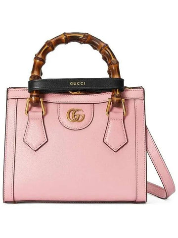 Diana Bamboo Handle Mini Leather Tote Bag Pink - GUCCI - BALAAN 1