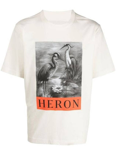 Logo Graphic Printed Short Sleeve T-Shirt White - HERON PRESTON - BALAAN 1