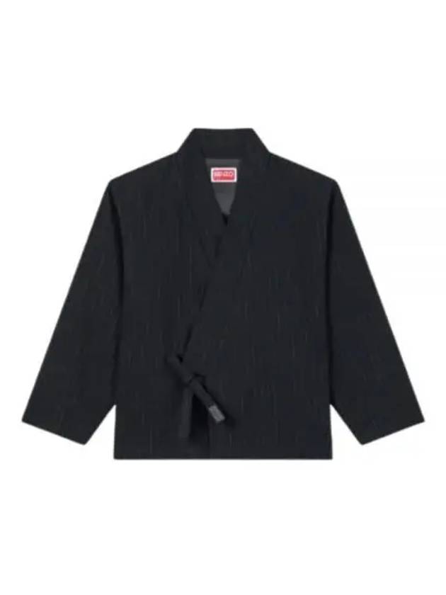 Striped Kimono Jacket Black - KENZO - BALAAN 2