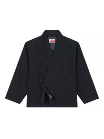 Striped Kimono Jacket Black - KENZO - BALAAN 2